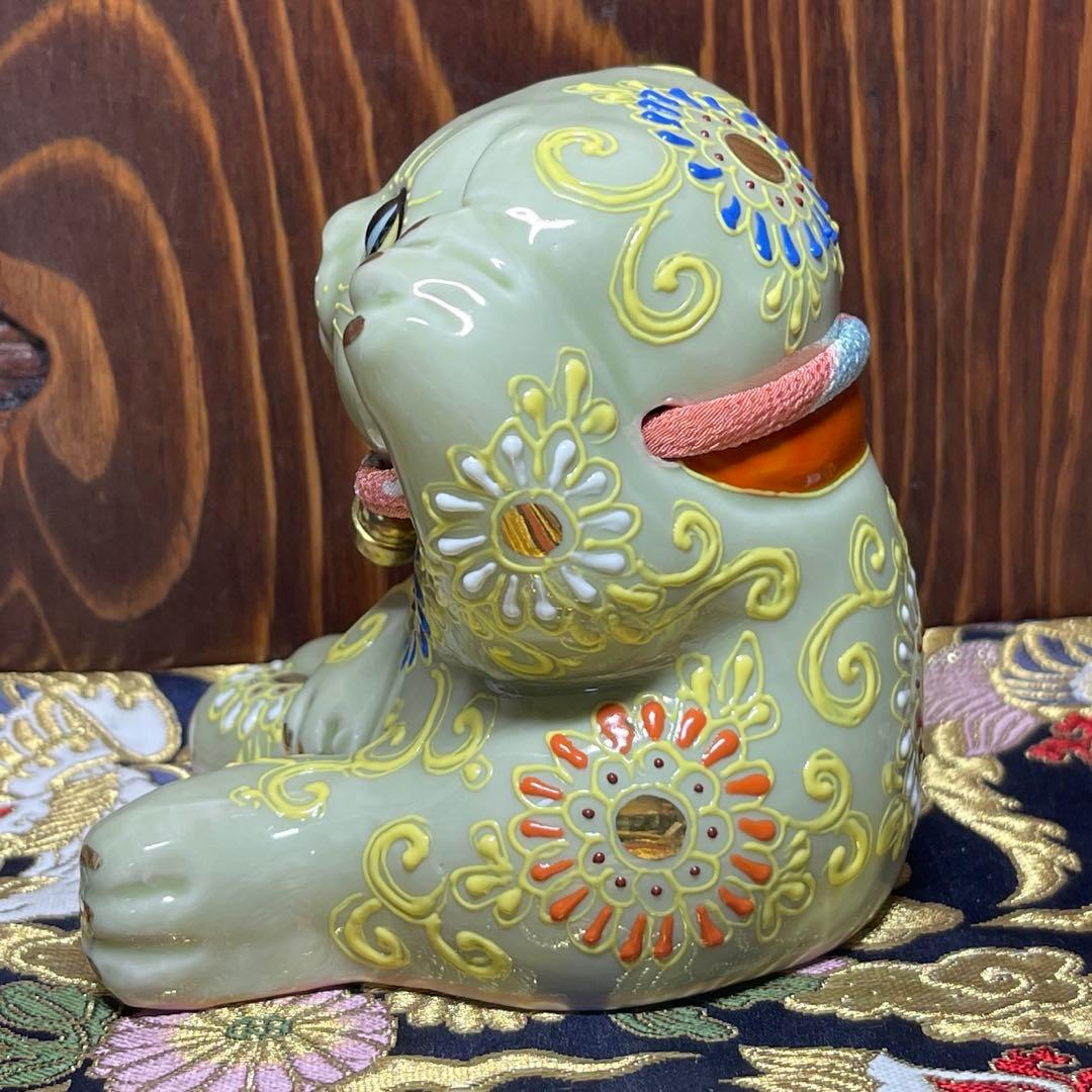 【願いが叶う】【病除け 厄除け】招き猫 薄緑色 スコティッシュ 左手