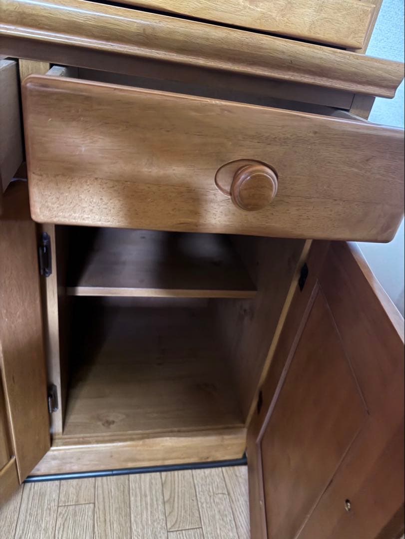 120cm幅　食器棚　カップボード　北欧風　木製　ウッドラック　上部分