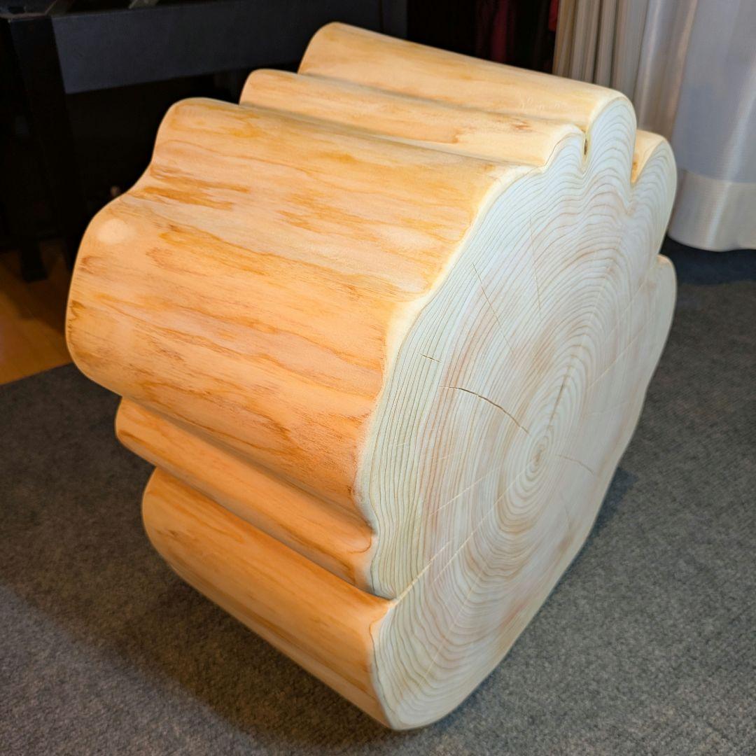 檜　切り株　丸太　椅子　スツール テーブル　高さ約21㎝