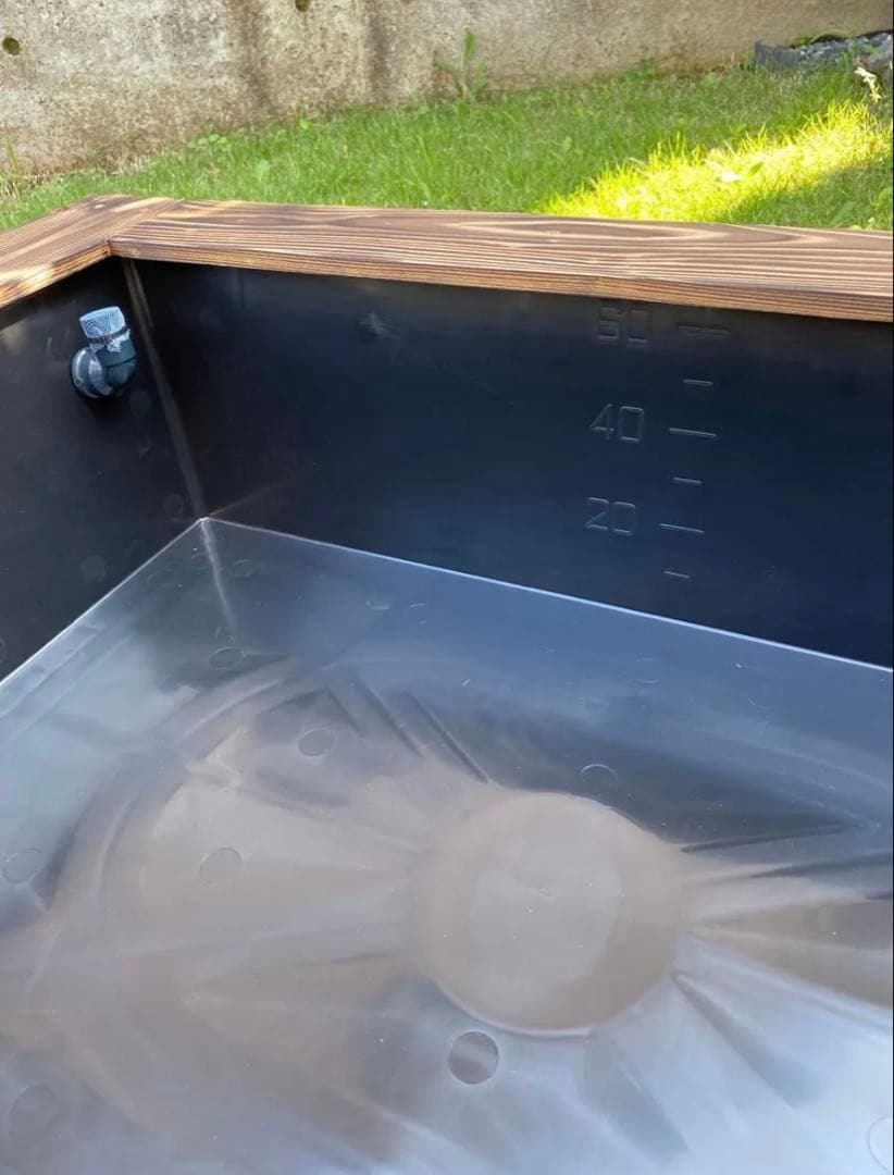 《木枠カバー Bタイプ 36L》 ビオトープ　トロ船約36L 付き　メダカ飼育