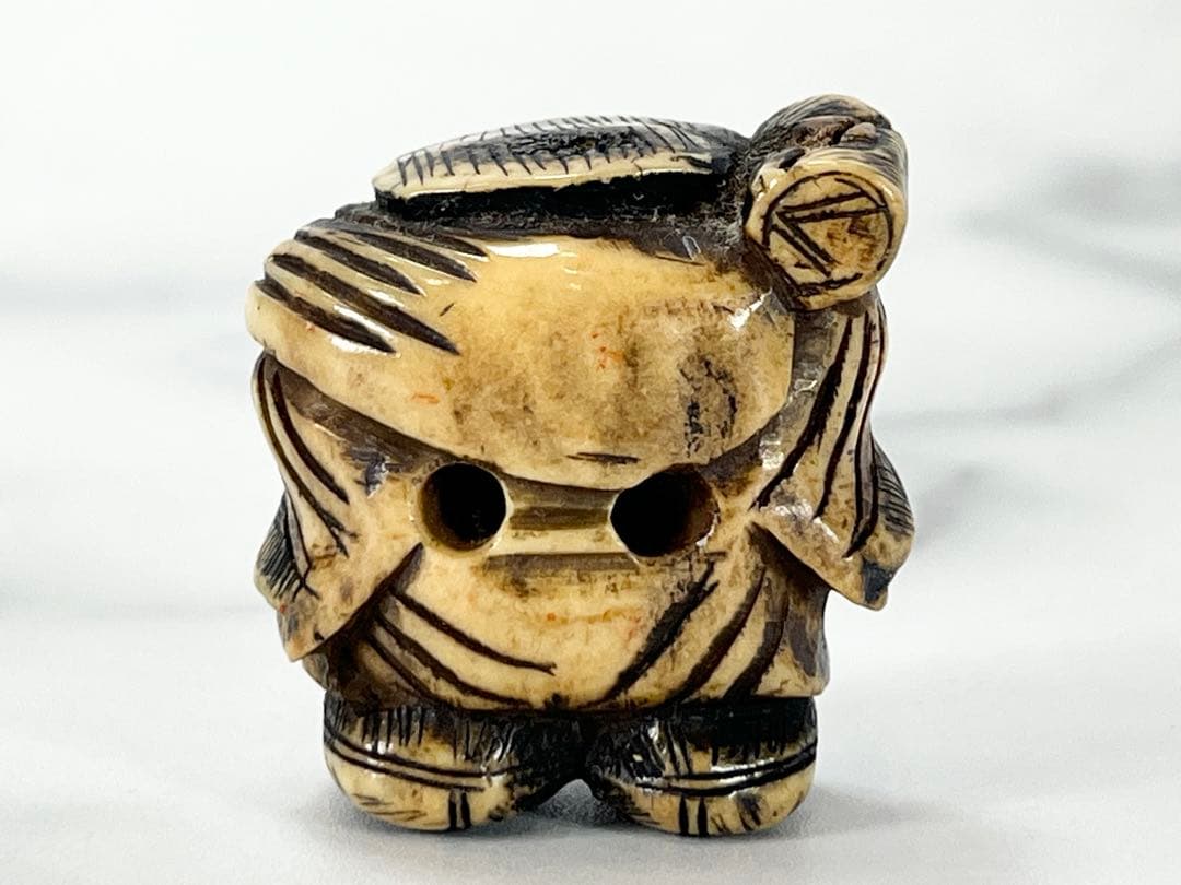 【古道具】大黒天 根付 細密彫刻　19g