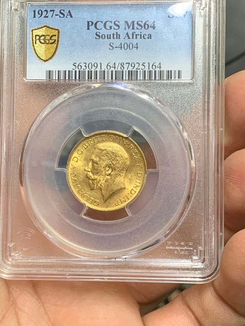 英国南アフリカ 1927年 ジョージ5世 ソブリン 金貨収蔵品放出 未使用超美品