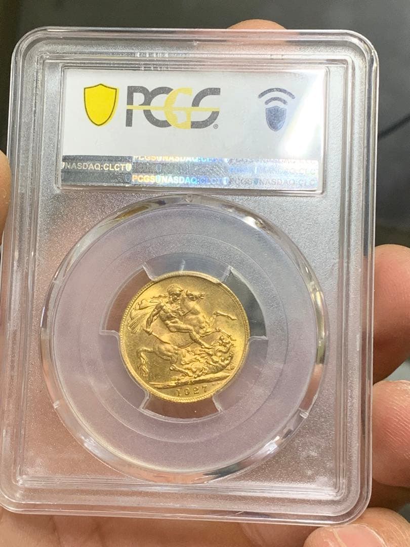 英国南アフリカ 1927年 ジョージ5世 ソブリン 金貨収蔵品放出 未使用超美品