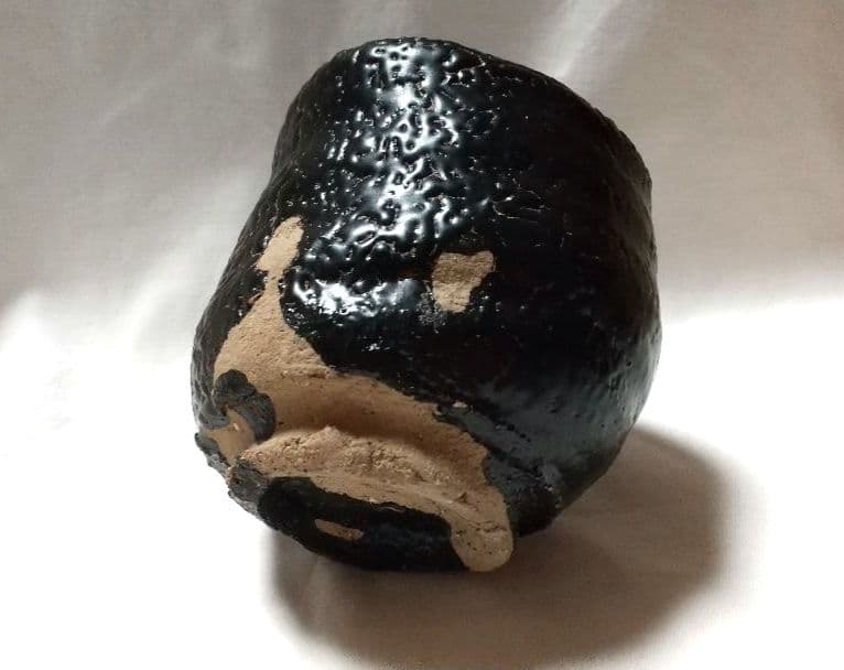 安食ひろ 引出黒 茶碗 筒茶碗 共箱 未使用品