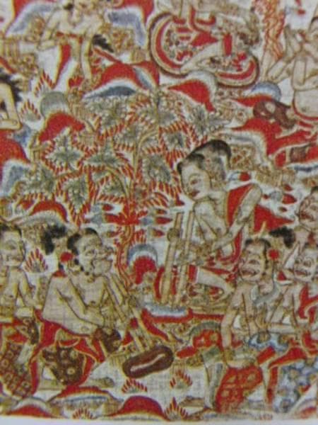 作者不詳（インドネシア）、バリ古代画、希少画集画、新品額装付