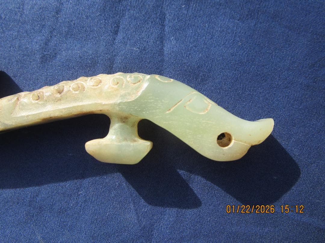 中国美術 たいこう 帯鉤帯締め 玉　石細工　彫り物　工芸品　１個