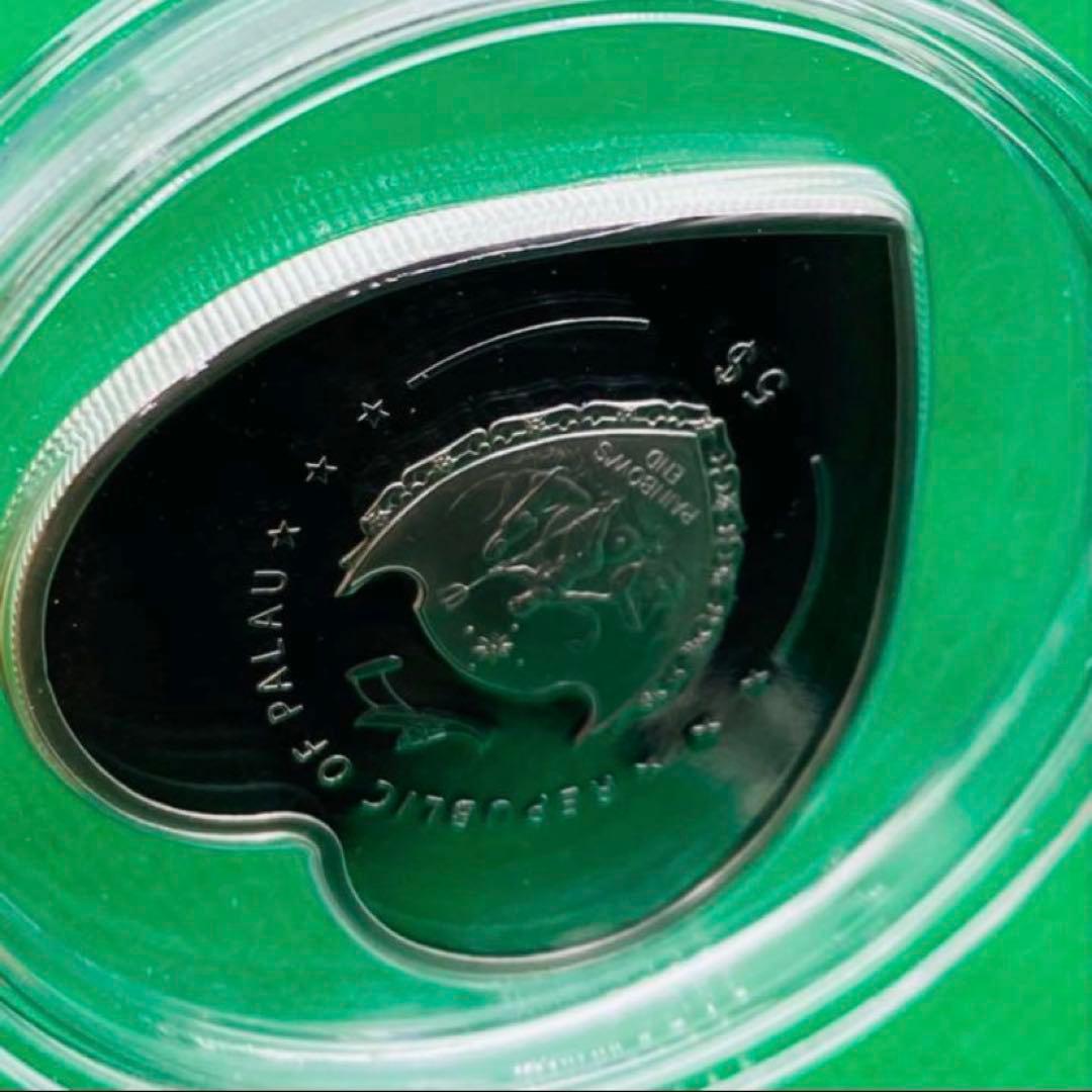 銀貨 てんとう虫 ハート型 七宝焼埋込 純銀 プルーフ