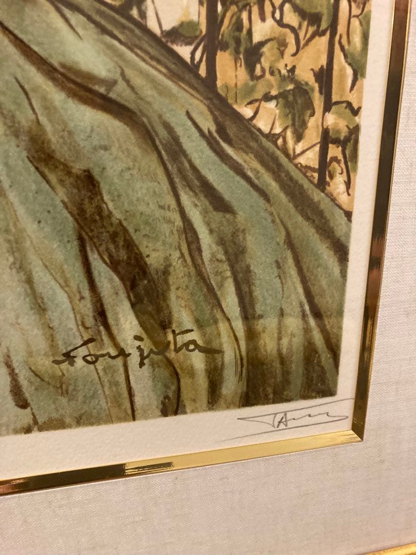 鳩に囲まれた少女　藤田嗣治