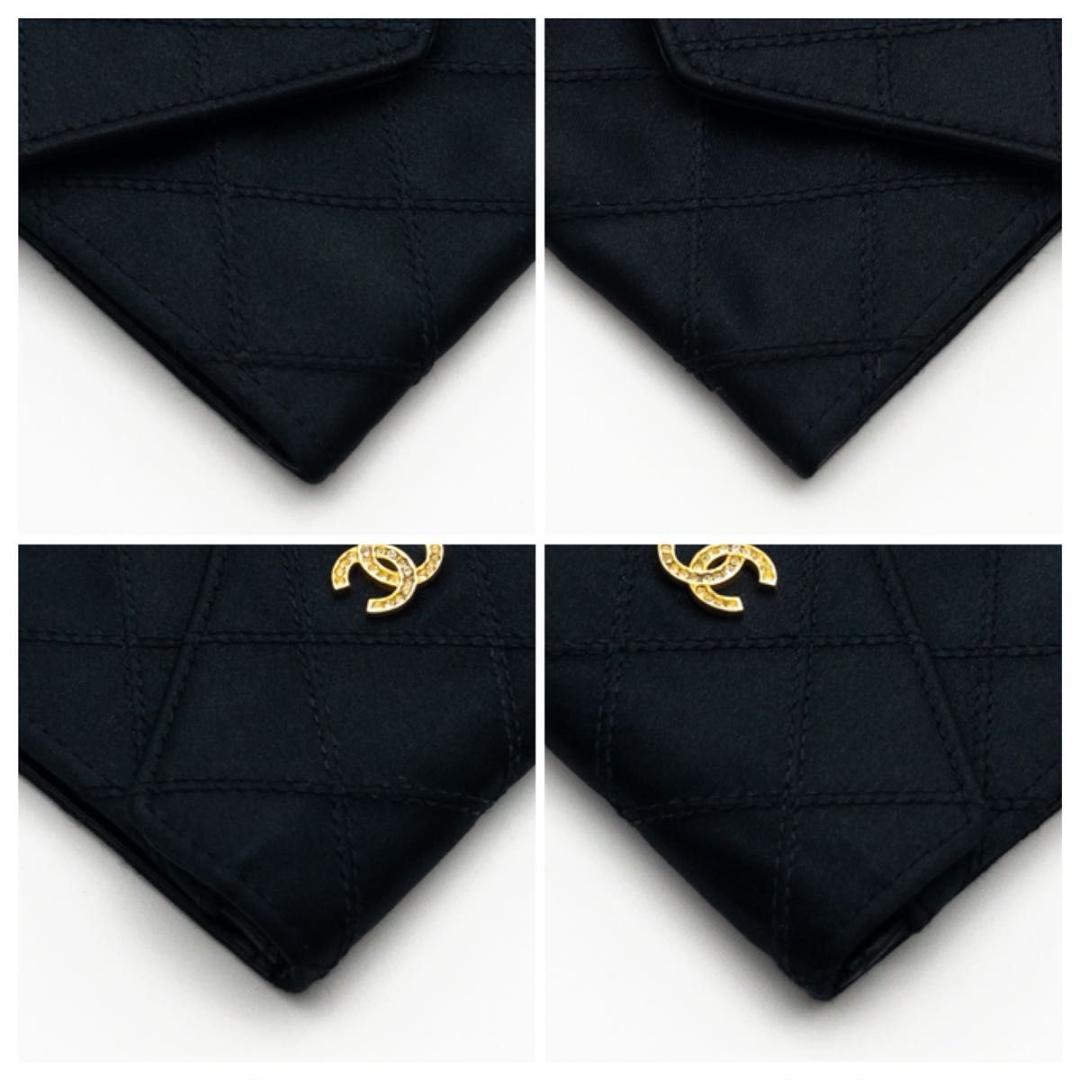 超レア【極美品】CHANEL ビコローレ　サテンケース　小銭入れ　黒