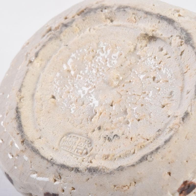 茶道具　織部焼　山口錠鉄作　香合　時代箱　V　8373