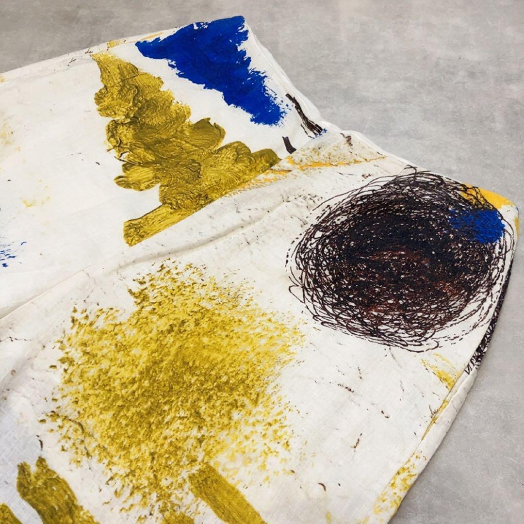 ナゴンスタンス 美品 ペイント ワイドパンツ ビッグシルエット マルチカラー