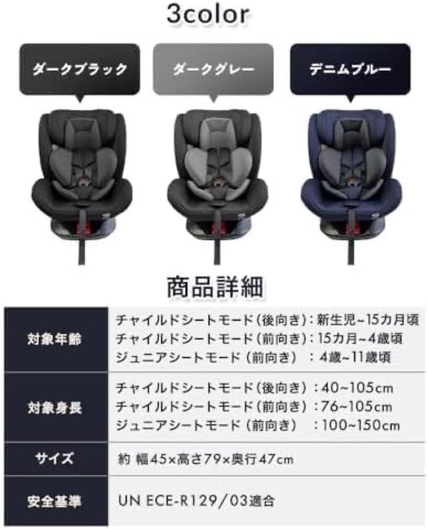チャイルドシート II ISOFIX 回転式 ダークブラック