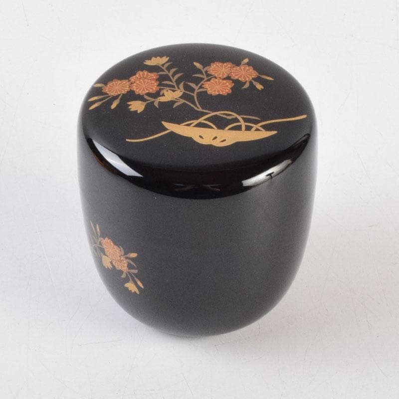 茶道具　加賀蒔絵師　中村孝也作　桜蒔絵　中棗　共箱　V　9196