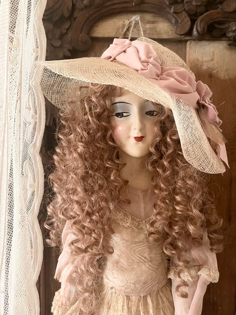 アンティークフランスフレンチヴィクトリアン ブドワールドール創作人形ビスクドール