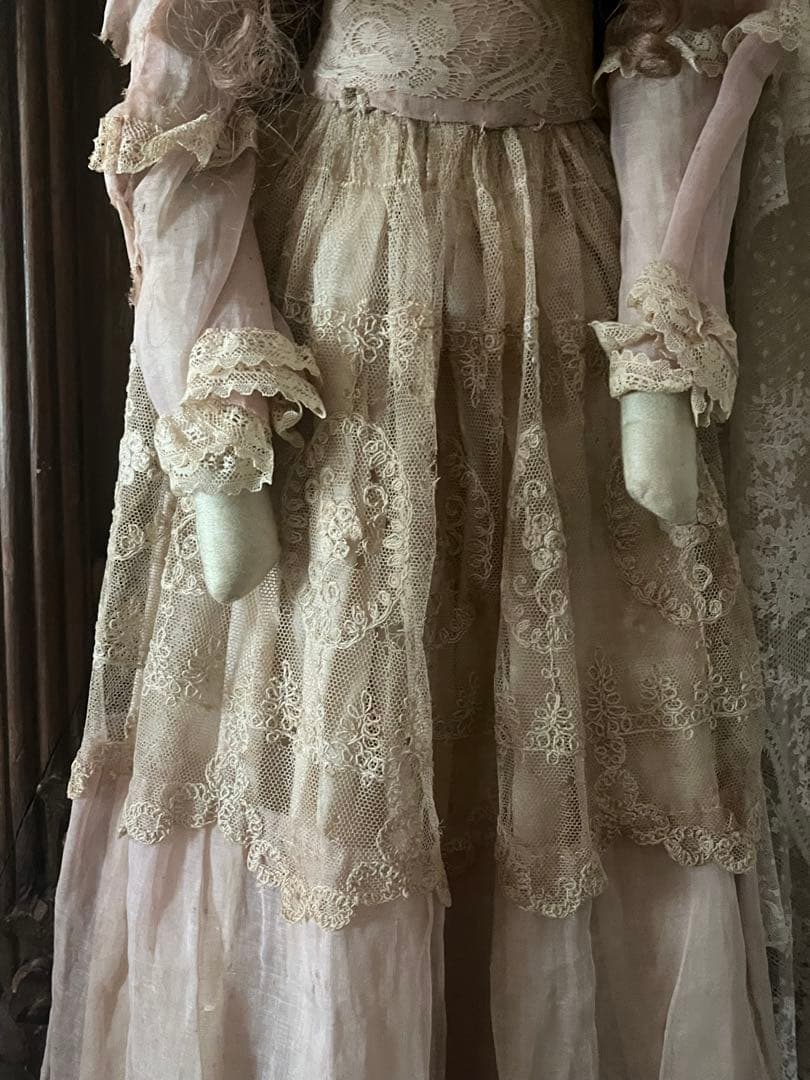 アンティークフランスフレンチヴィクトリアン ブドワールドール創作人形ビスクドール