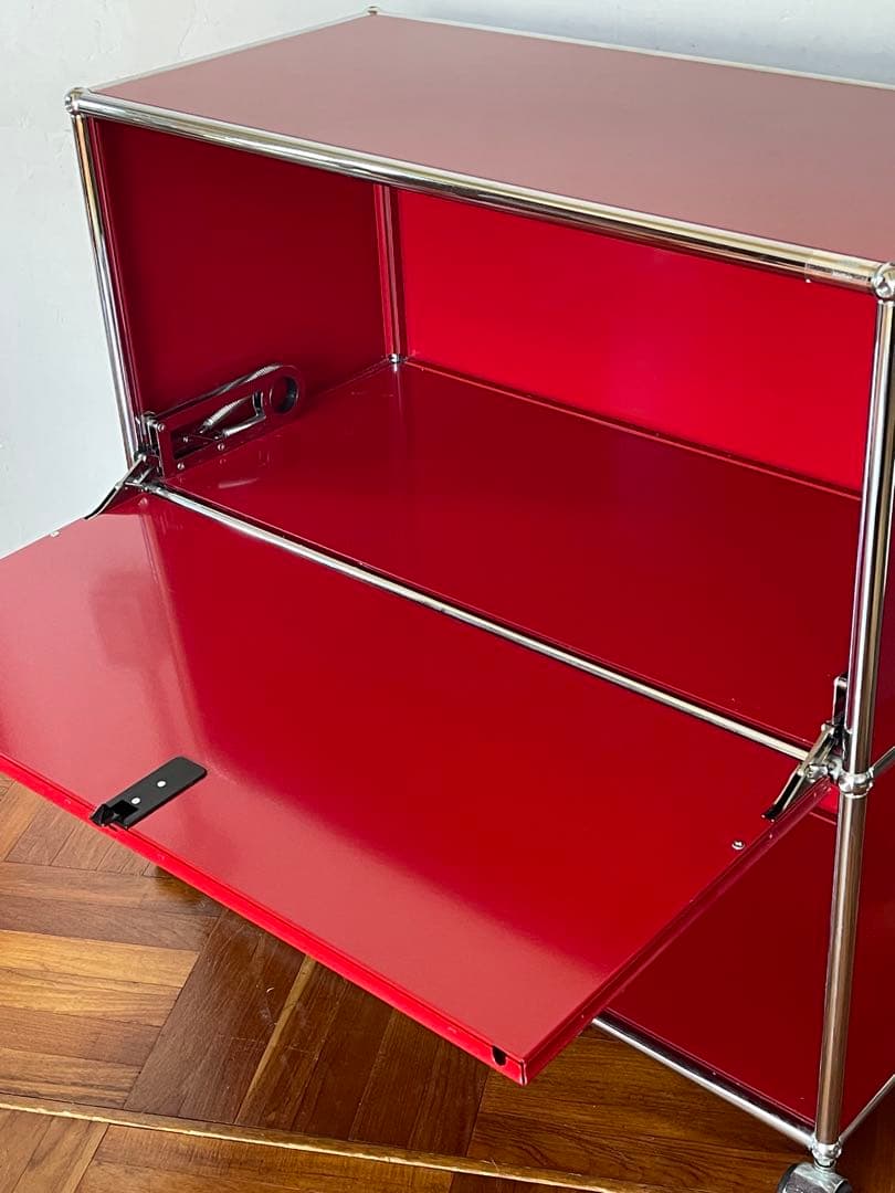 USM ハラー 1列 2段 ドロップダウンドア キャスター キャビネット