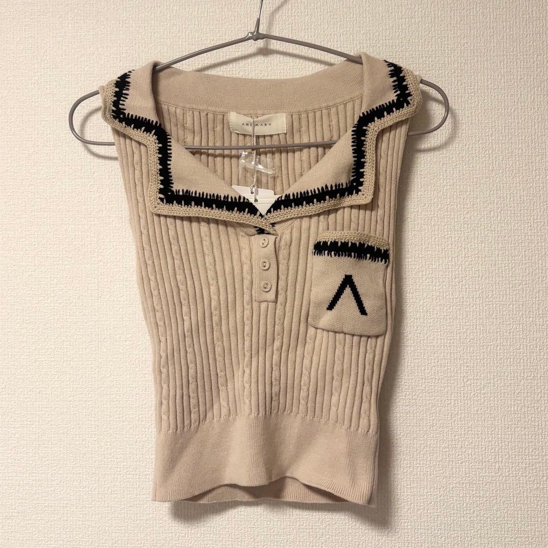 and mary アンドマリー　Mila ribbon knit tops