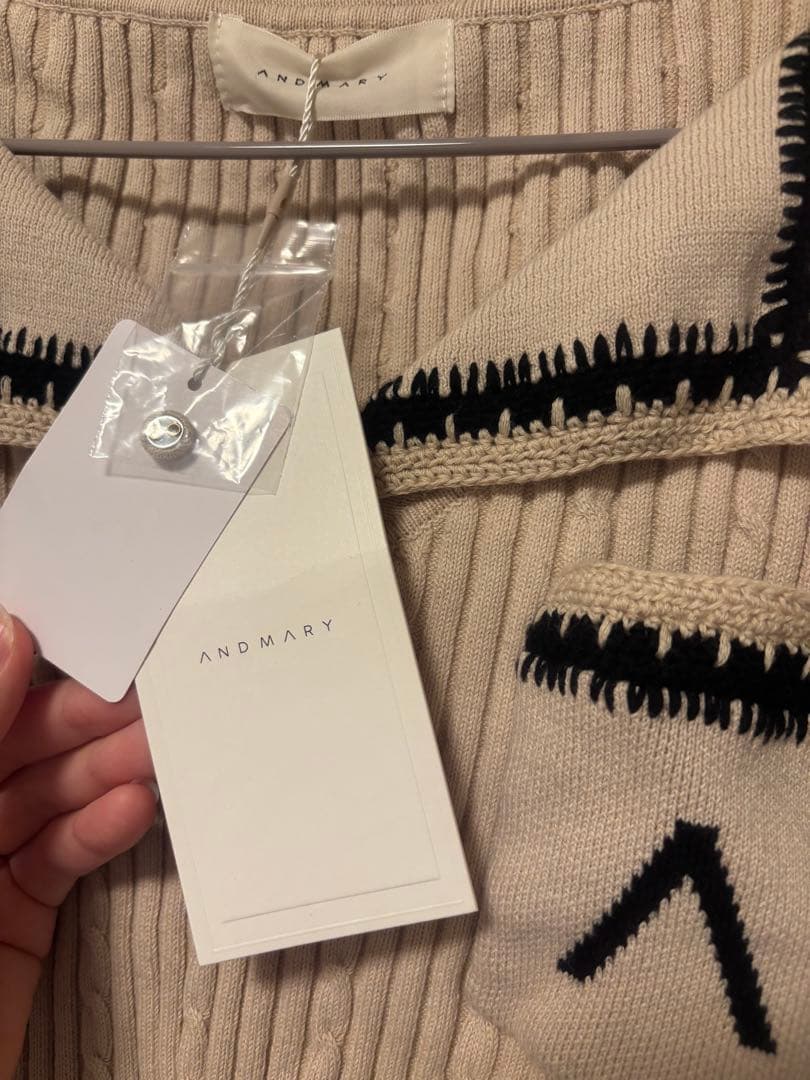 and mary アンドマリー　Mila ribbon knit tops