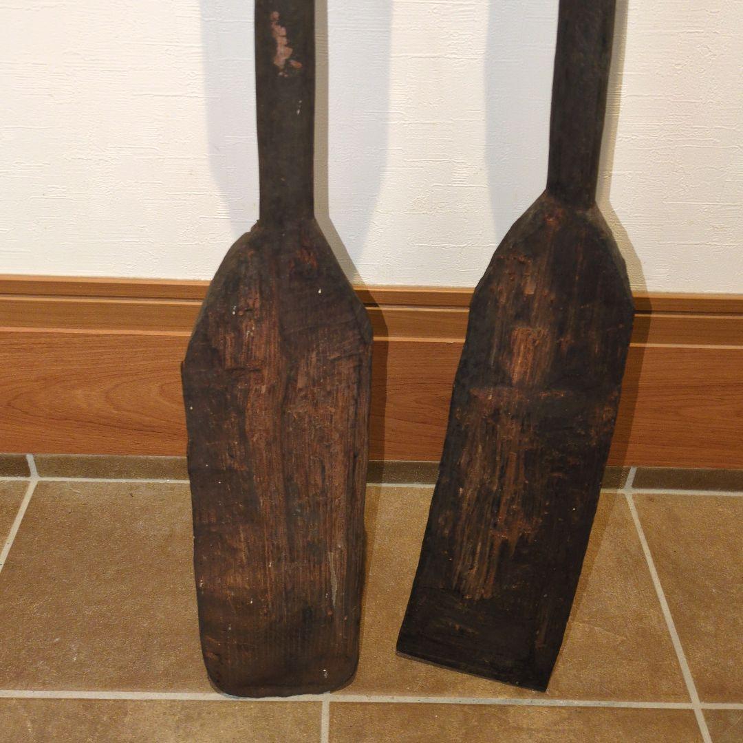 木製オール 2本セット アジアンテイスト木製櫂(かい)