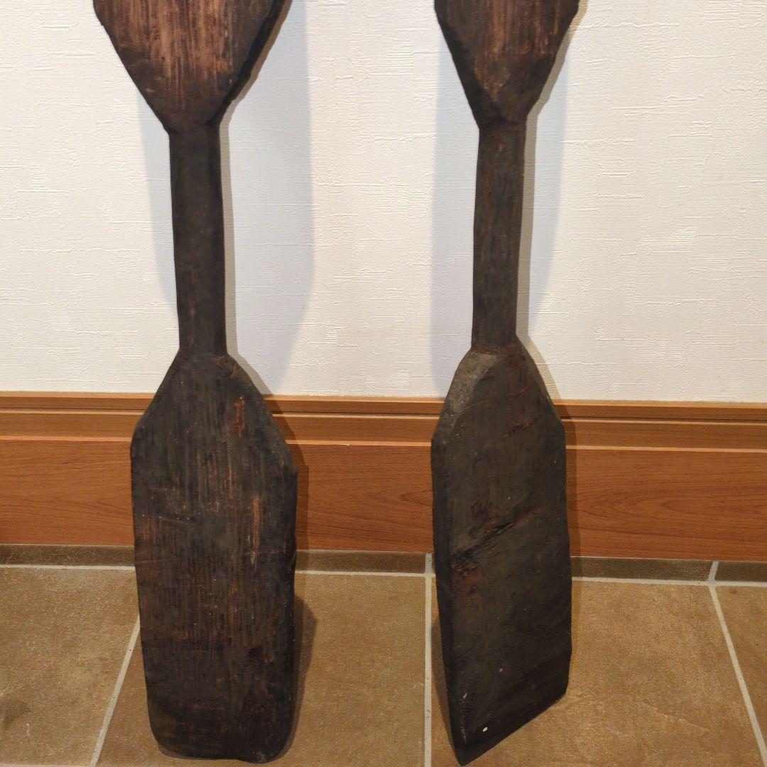 木製オール 2本セット アジアンテイスト木製櫂(かい)