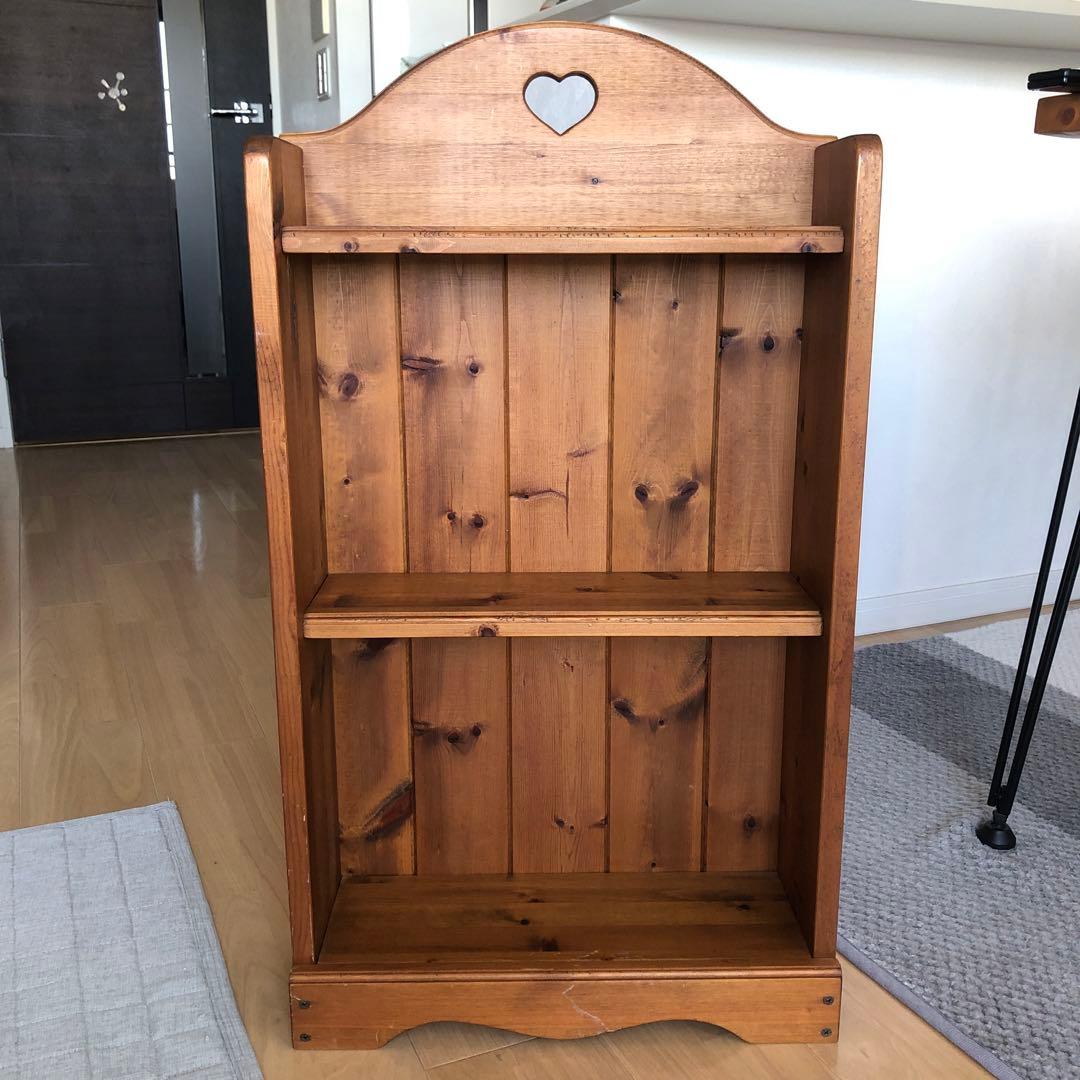 カントリー　木製ハート型棚 2段