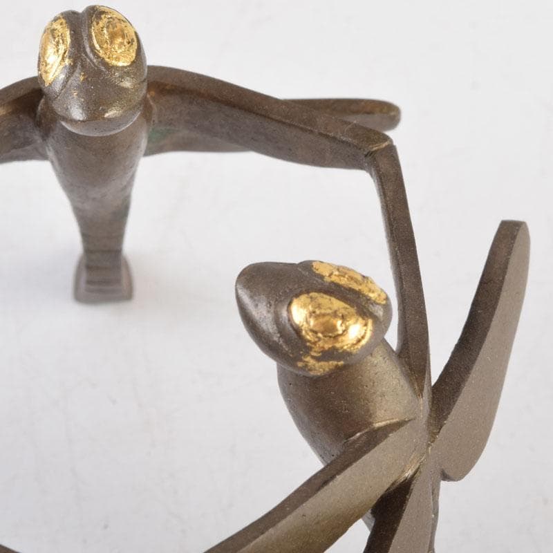 茶道具　加賀象嵌匠　本江敏彦作　唐銅　蜻蛉蓋置　共箱　V　9224