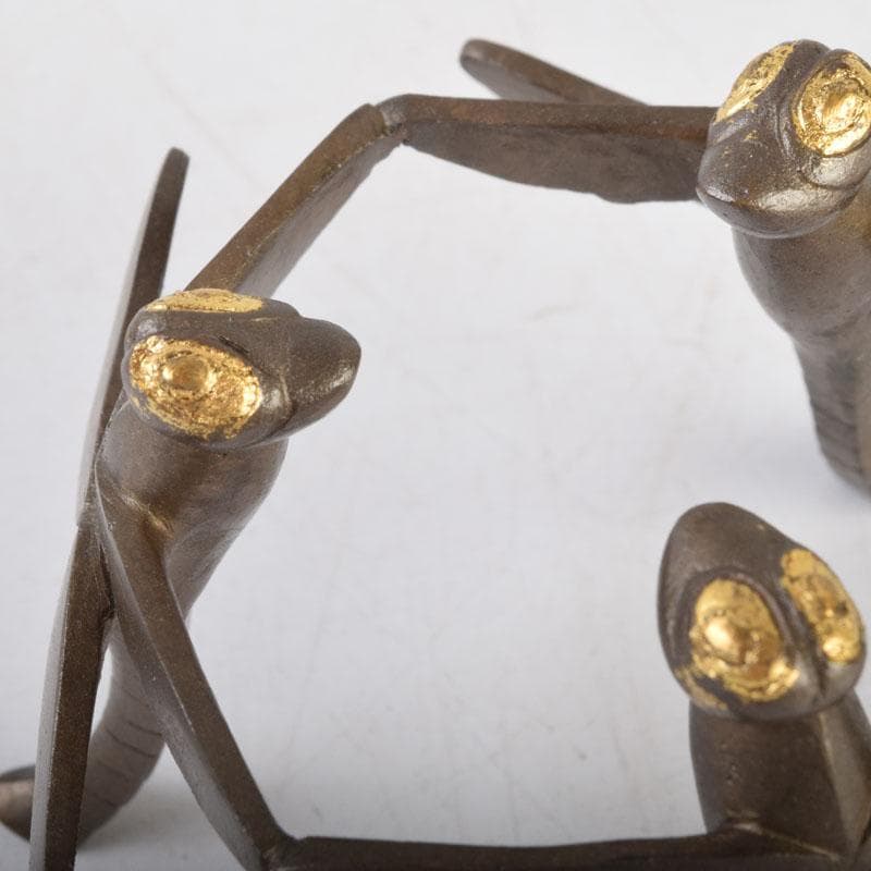 茶道具　加賀象嵌匠　本江敏彦作　唐銅　蜻蛉蓋置　共箱　V　9224