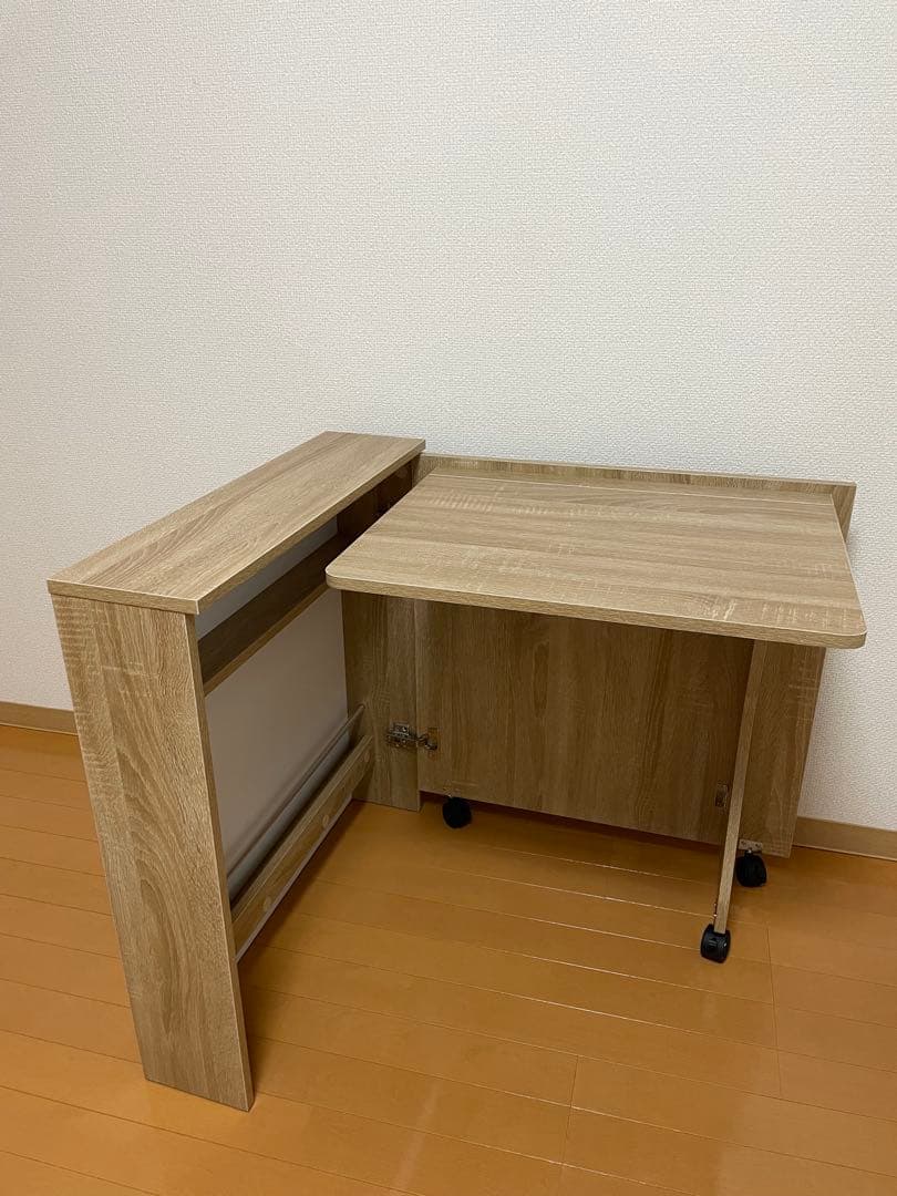 しまうデスク エムール オークナチュラル 組み立て済