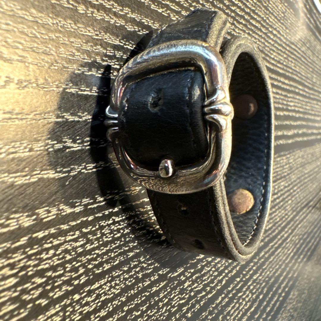 【CHROME HEARTS】レザー ガンスリンガー CHラベル ブレスレット