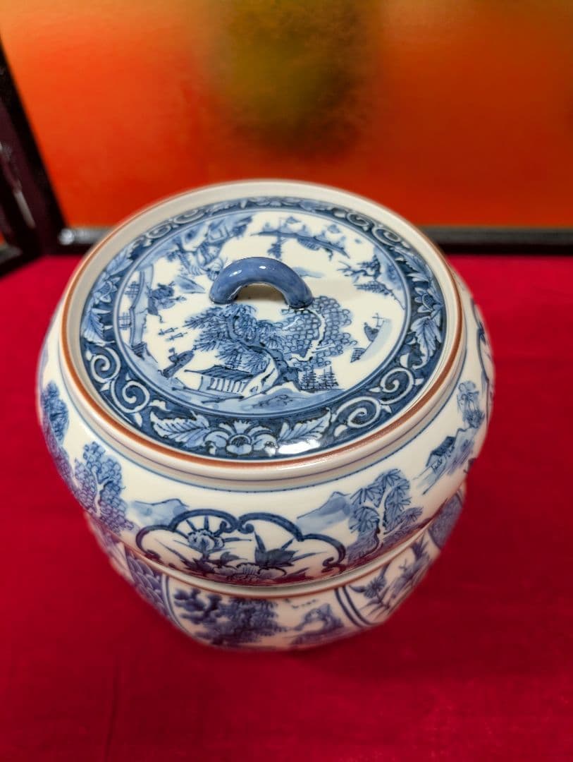 茶道具　皆具　祥瑞　染付　山水　瓢　永泉作　共箱　共布付