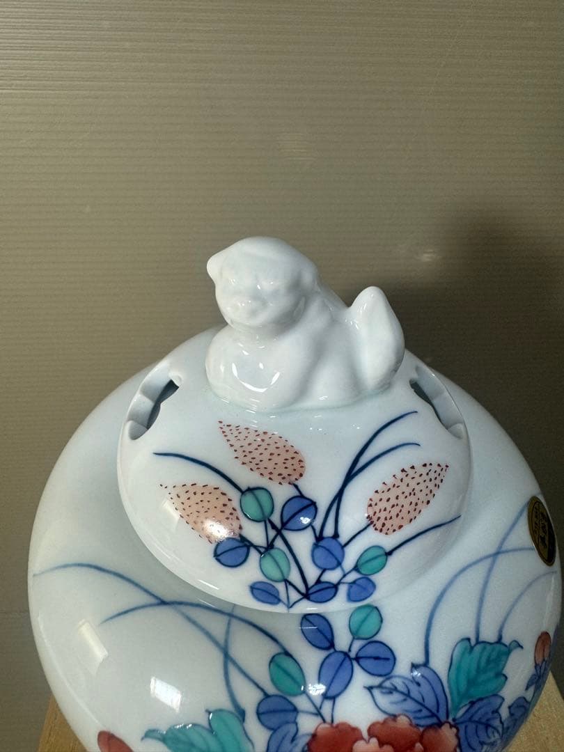 2655 伊万里鍋島焼　手描き　香炉　未使用