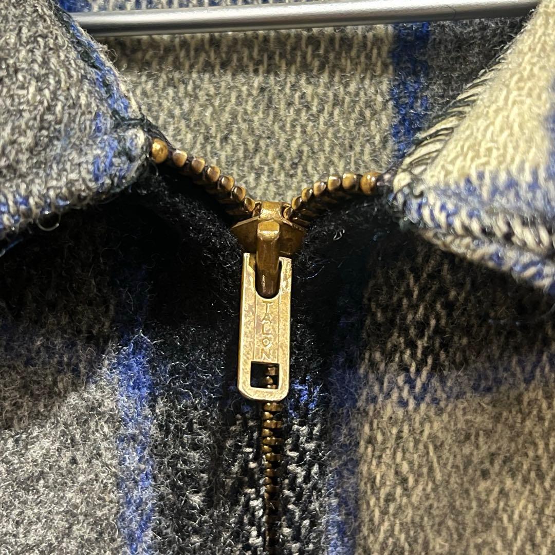 50s Woolrich ウール　ジャケット　CPO ジップ　チェック