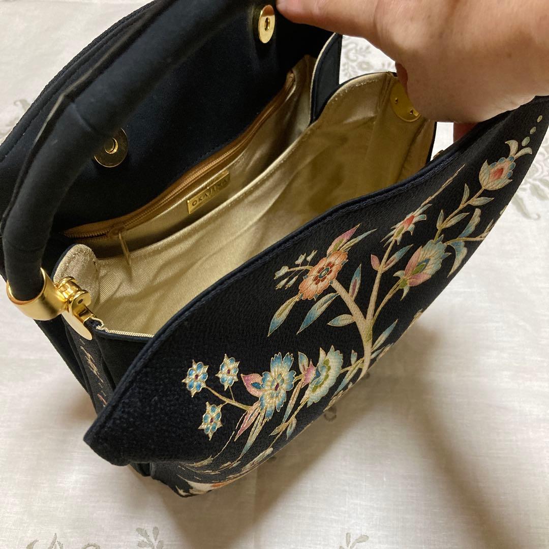 和装用バッグ 象と花の染め柄