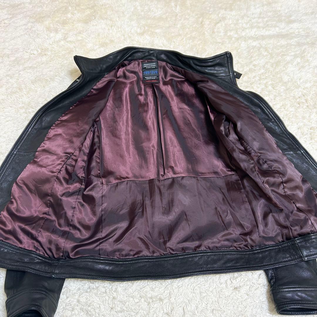 美品✨ NICOLE シングルライダース レザー ブラック 内側ワインレッド