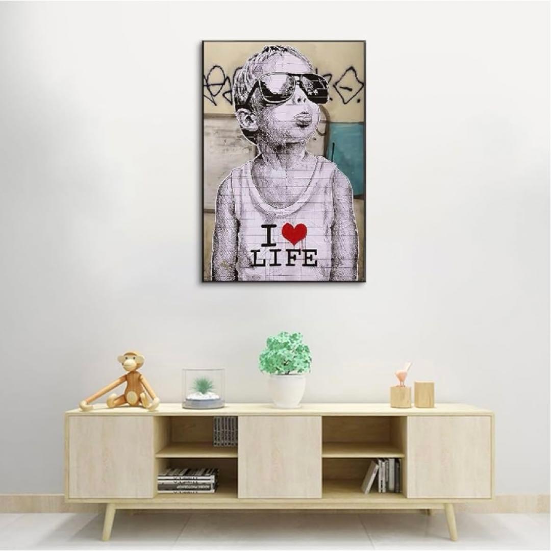 アートパネル Banksy バンクシー 愛とお金 パネル 飾り絵 ポスター