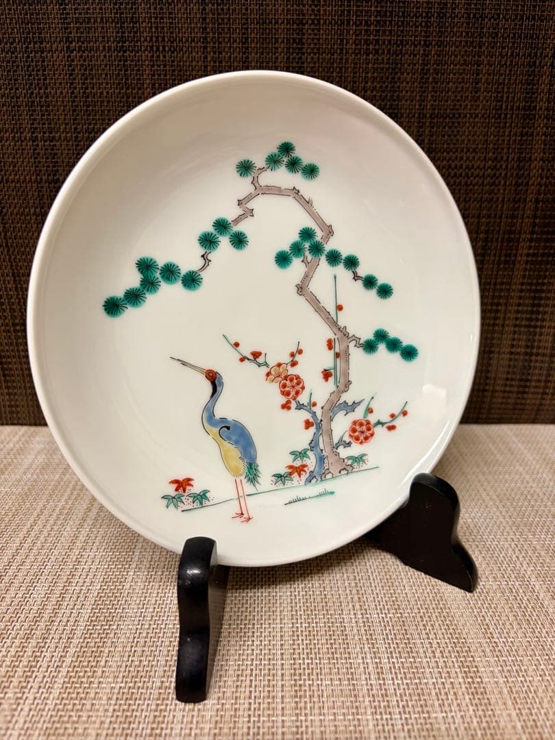 十四代 酒井田 柿右衛門 錦 松鶴文 飾皿 額皿 有田焼