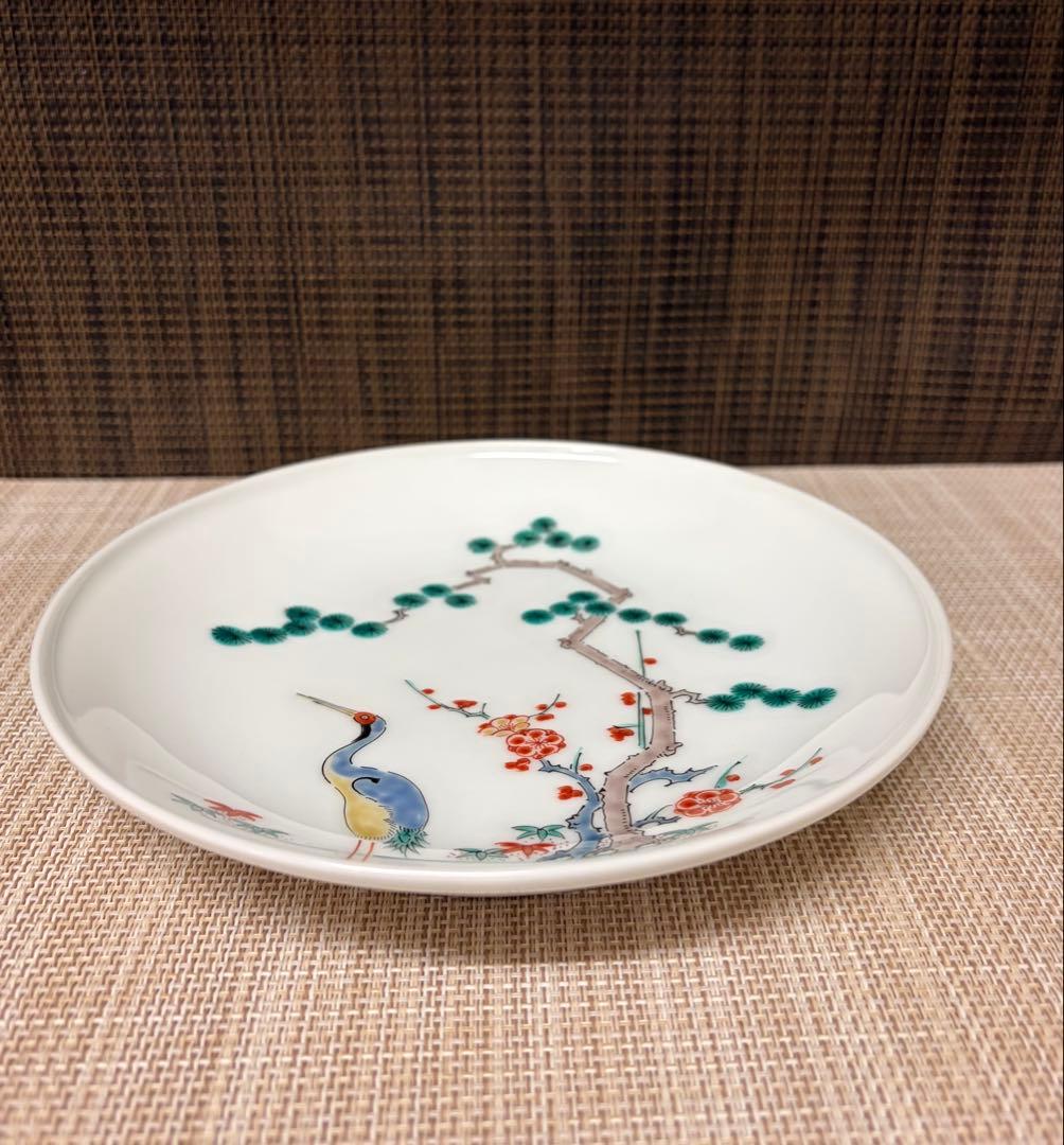 十四代 酒井田 柿右衛門 錦 松鶴文 飾皿 額皿 有田焼