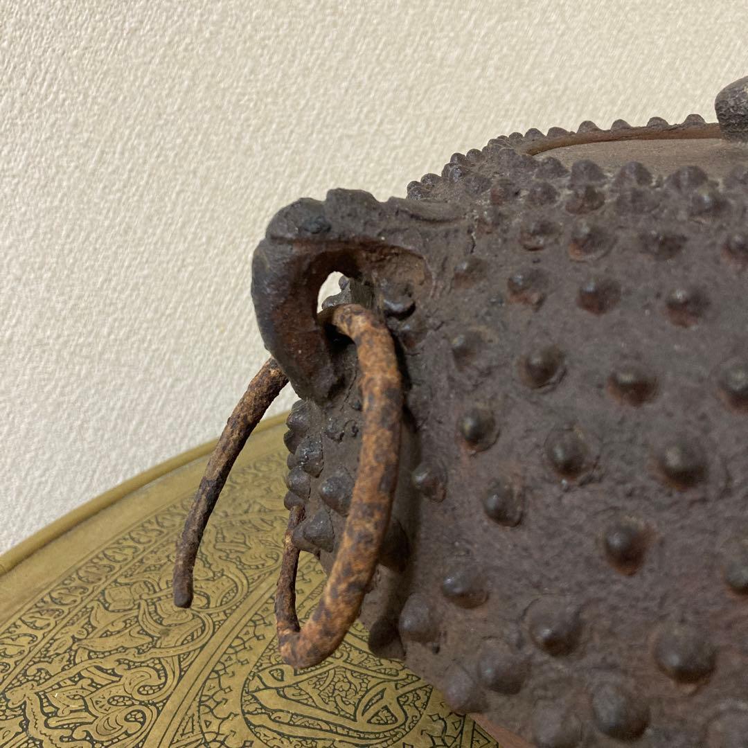 珍品　鉄瓶風　陶器製　時代古水指　壺　焼物〈検 古備前　茶道具　古常滑