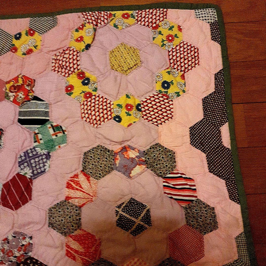 ⭐超美品！手縫いアンティークキルト　68 A-1