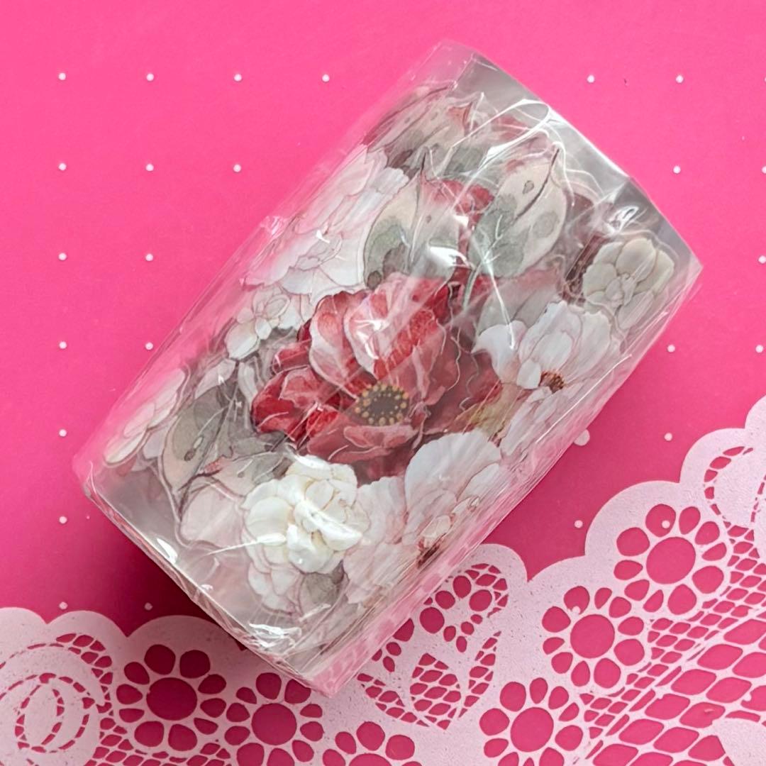 贝壳光 霜红棕染 ダイカット加工 6cm×4m 海外マスキングテープ