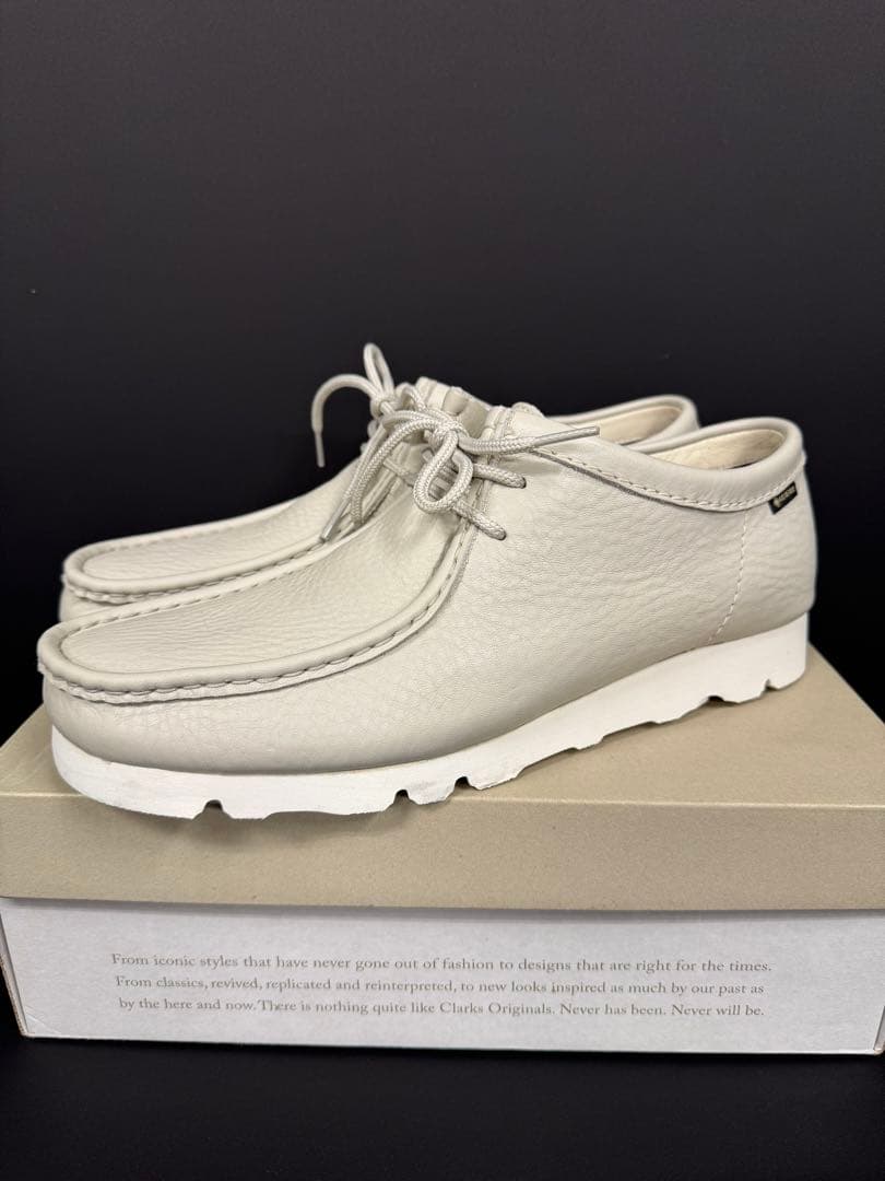 クラークス　ワラビーGTX ホワイトレザー28cm