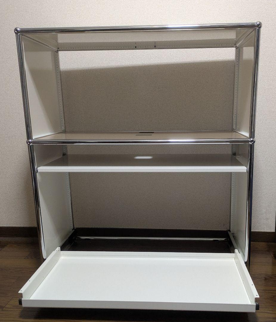 USM ハラー ホワイトキャビネット 1連2段