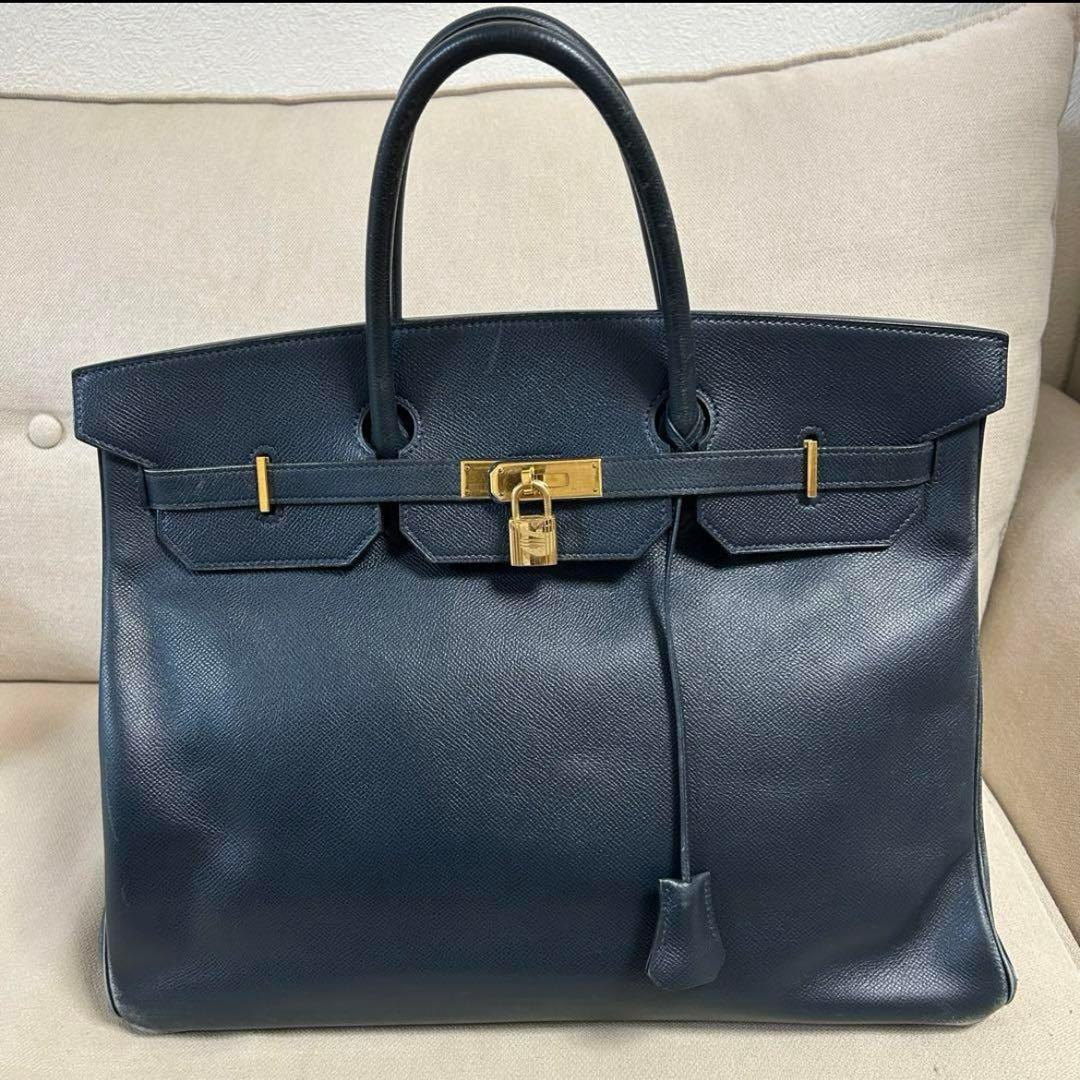 HERMES バーキン40 黒に近いネイビー ゴールド金具