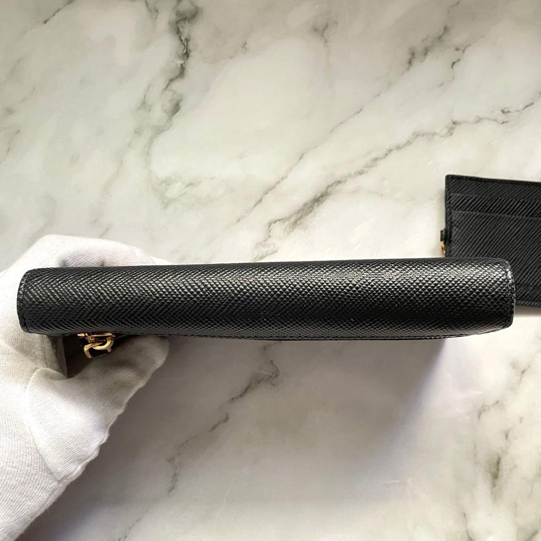 PRADA プラダ サフィアーノ 長財布 フラップ　2つ折り　極美品0119-①