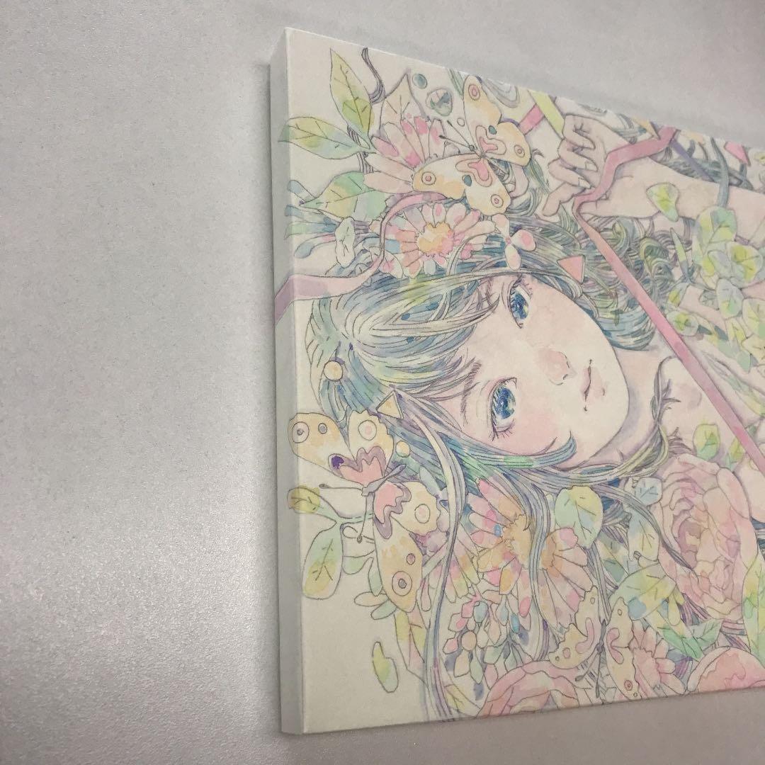 ★木村智博「触れ合う」木製パネル アクリルガッシュ 色鉛筆 鉛筆 額付き