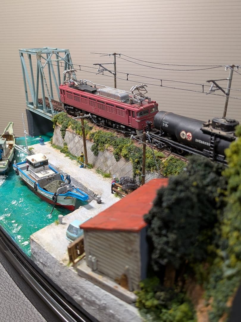 No.60鉄道Nゲージジオラマ車両、漁船、車他付き