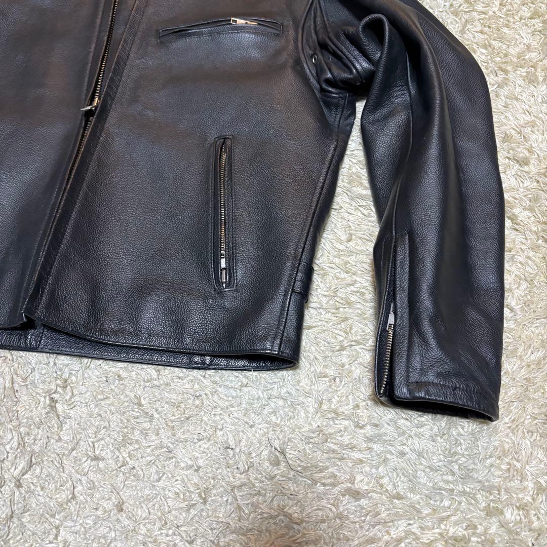 【人気】Rookie Leather ライダース 牛革 肉厚 レザージャケット