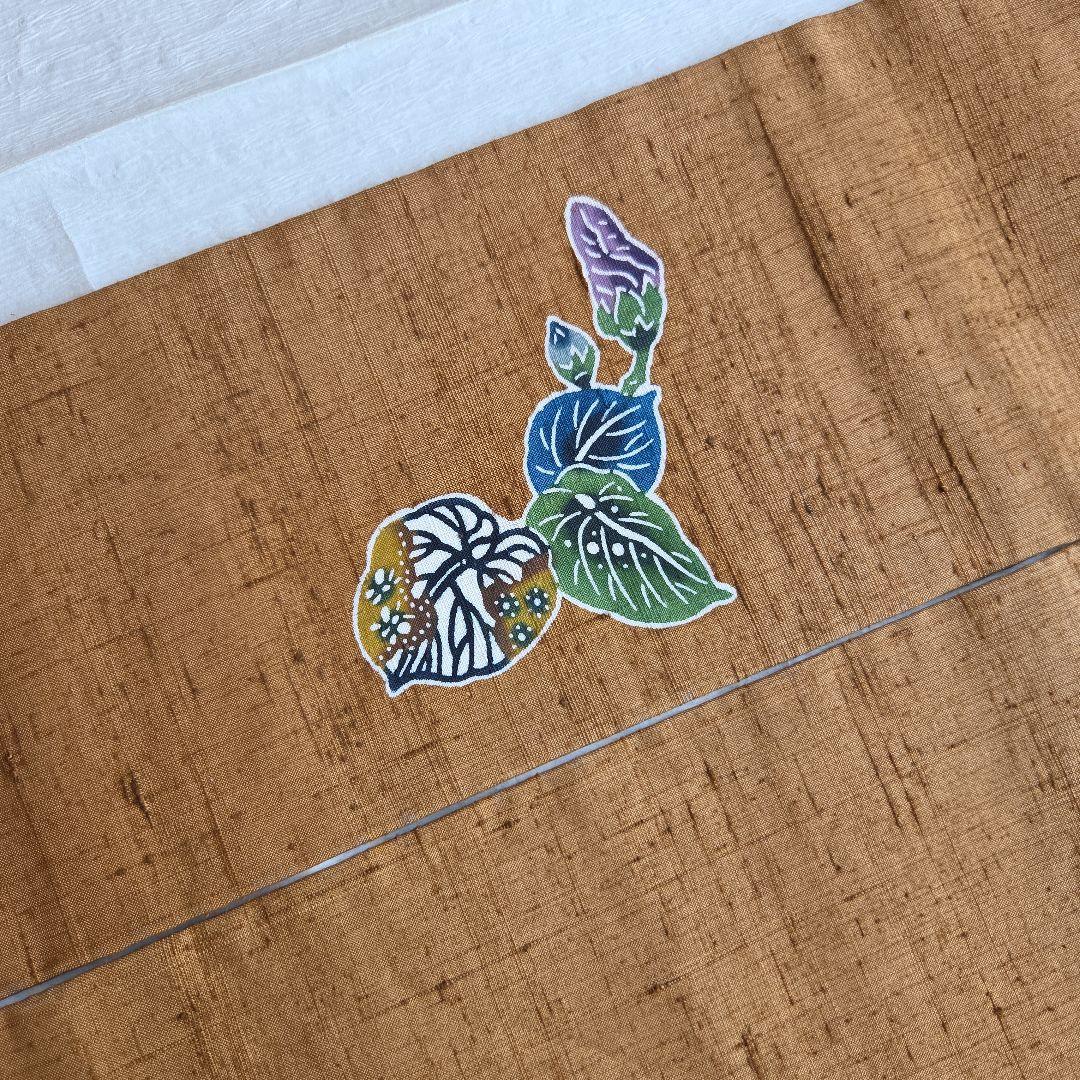 本場琉球紅型染　知念積元　紬名古屋帯