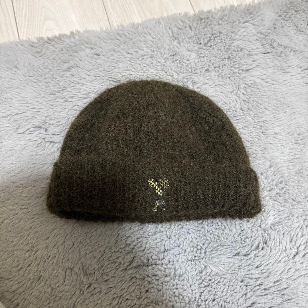 ami カーキ ニット帽