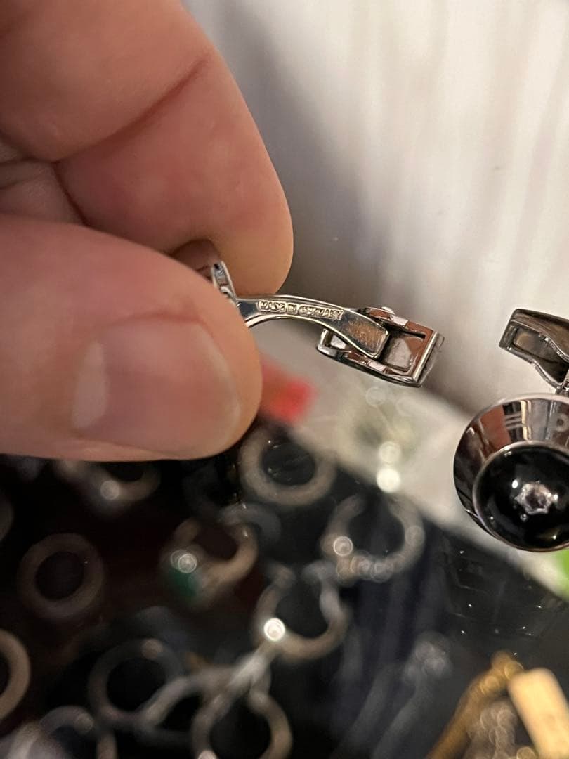 montblanc モンブランボールペンとカフスボタンセット　ダイヤ100